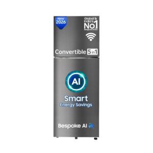 Samsung 350 L, 3 Star, Convertible 5-in-1, Digital Inverter, Frost Free Double Door, WiFi Bespoke AI Refrigerator
